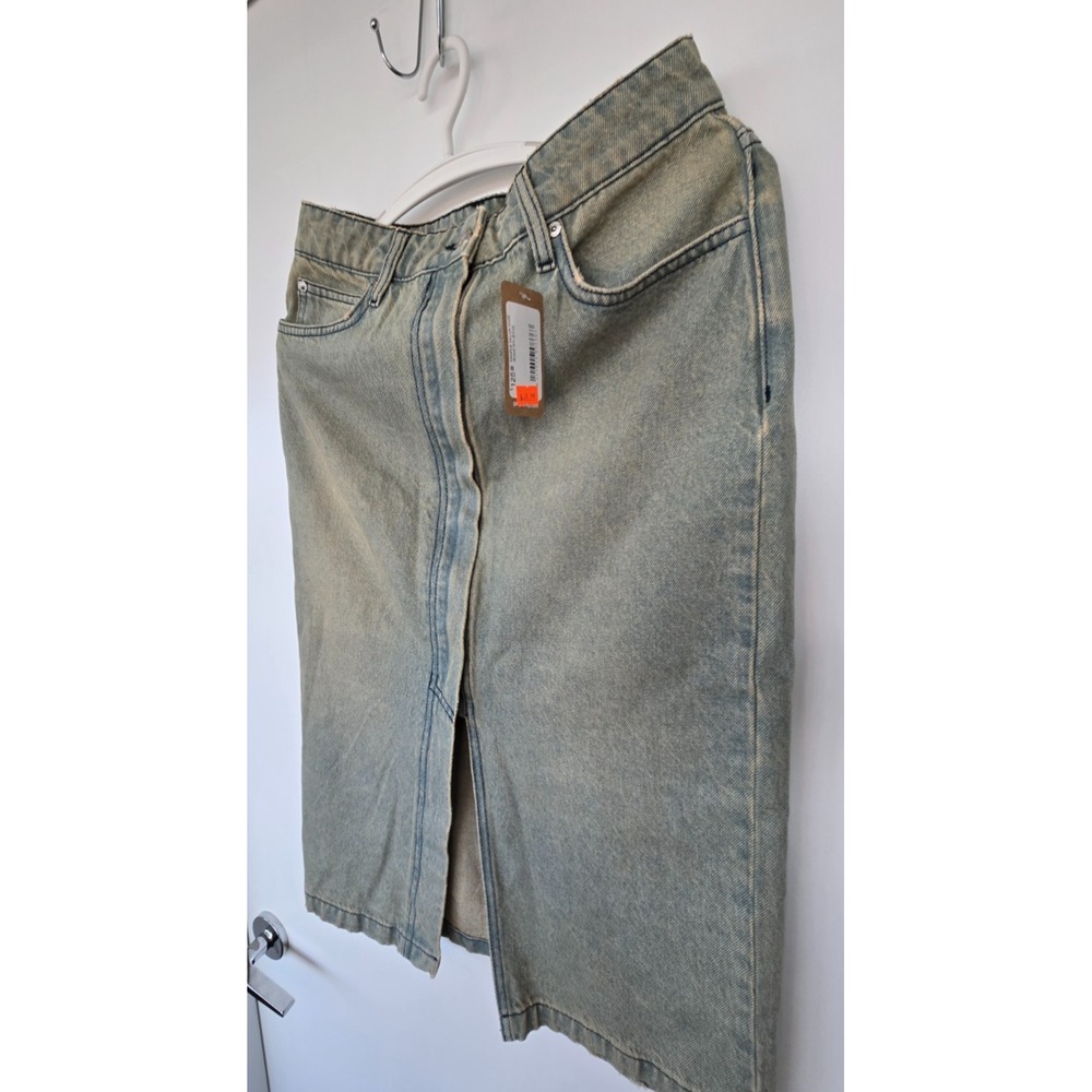 Plenty Jeans Midi Skirt Open Up Front W Sz 27 Y2K Grunge Preppy Bohemiem - Picture 5 of 14